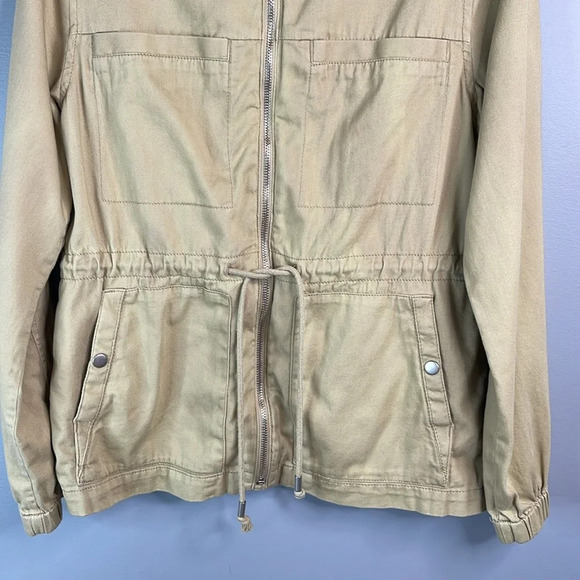 Old Navy Classic Field Jacket Shore Enough Tan Utility Zip Drawstring Waist M - Picture 5 of 12